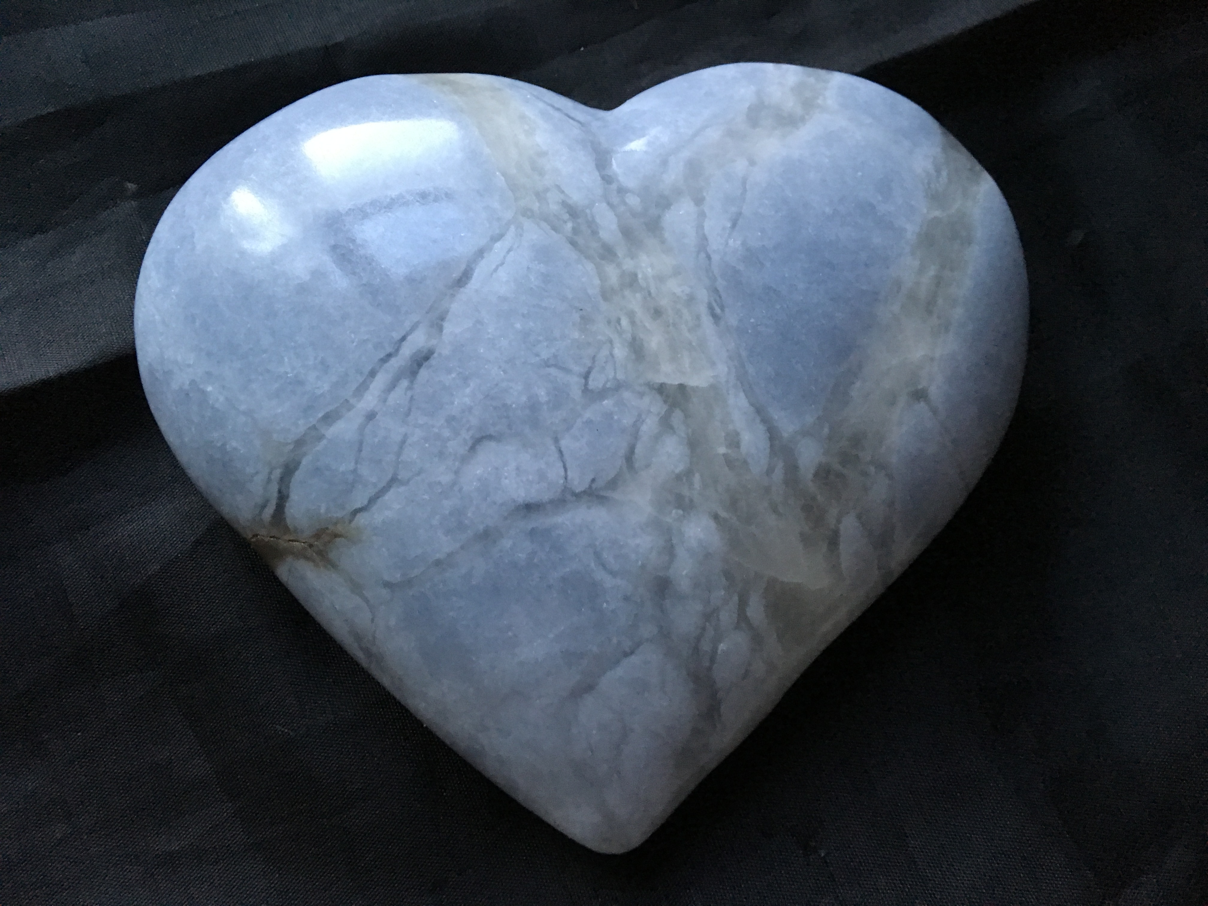 Alabaster Herz blau